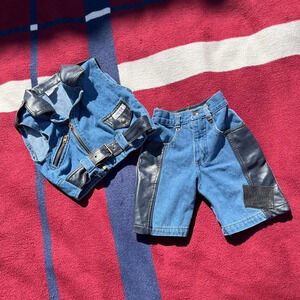 Denim Biker Jacket Pants set
Shy Baby Maximo Luciano 
Kids 4T